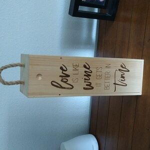 Wooden Wine Box Keepsake with Inspirational Quote
